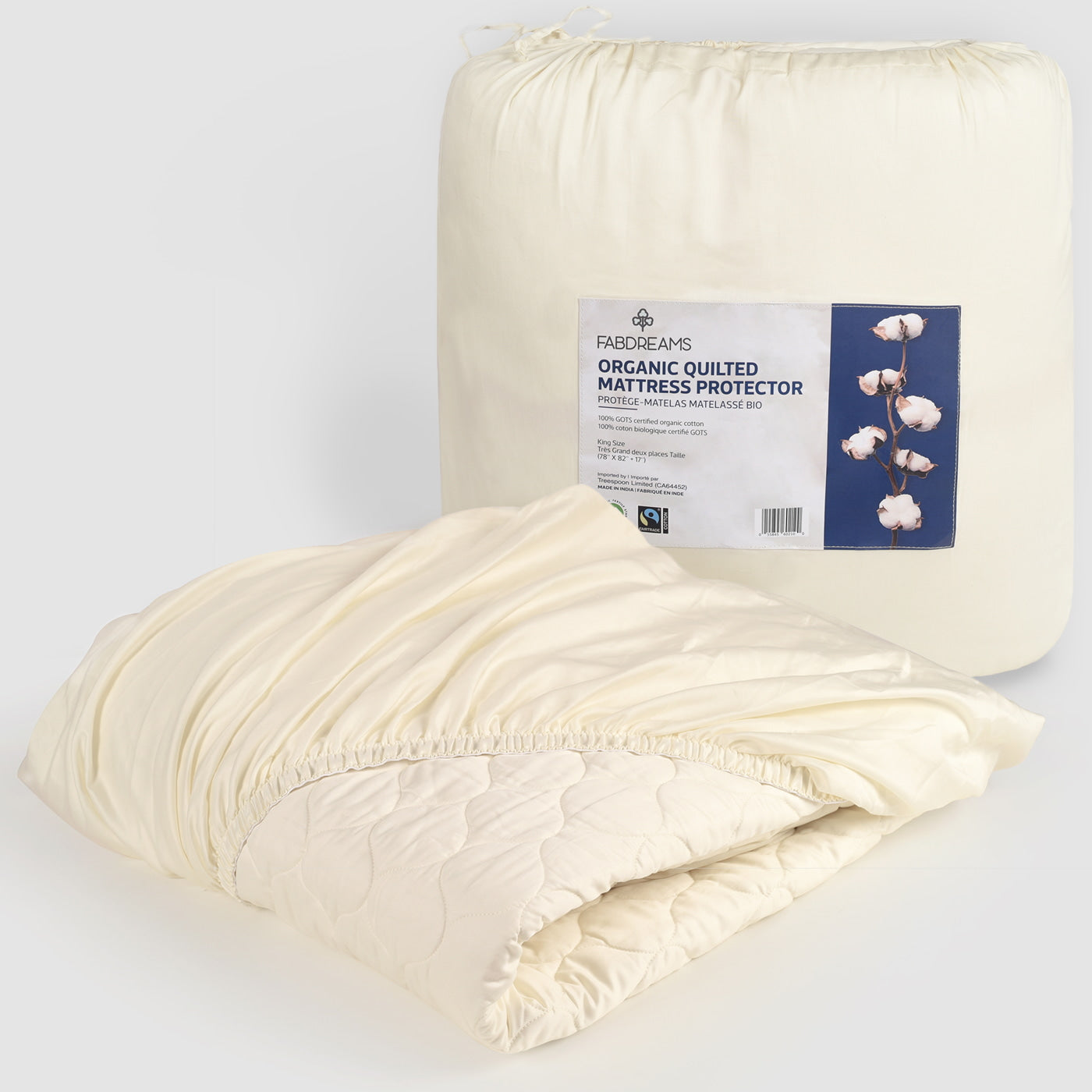 100% Organic Cotton Quilted Mattress Protector