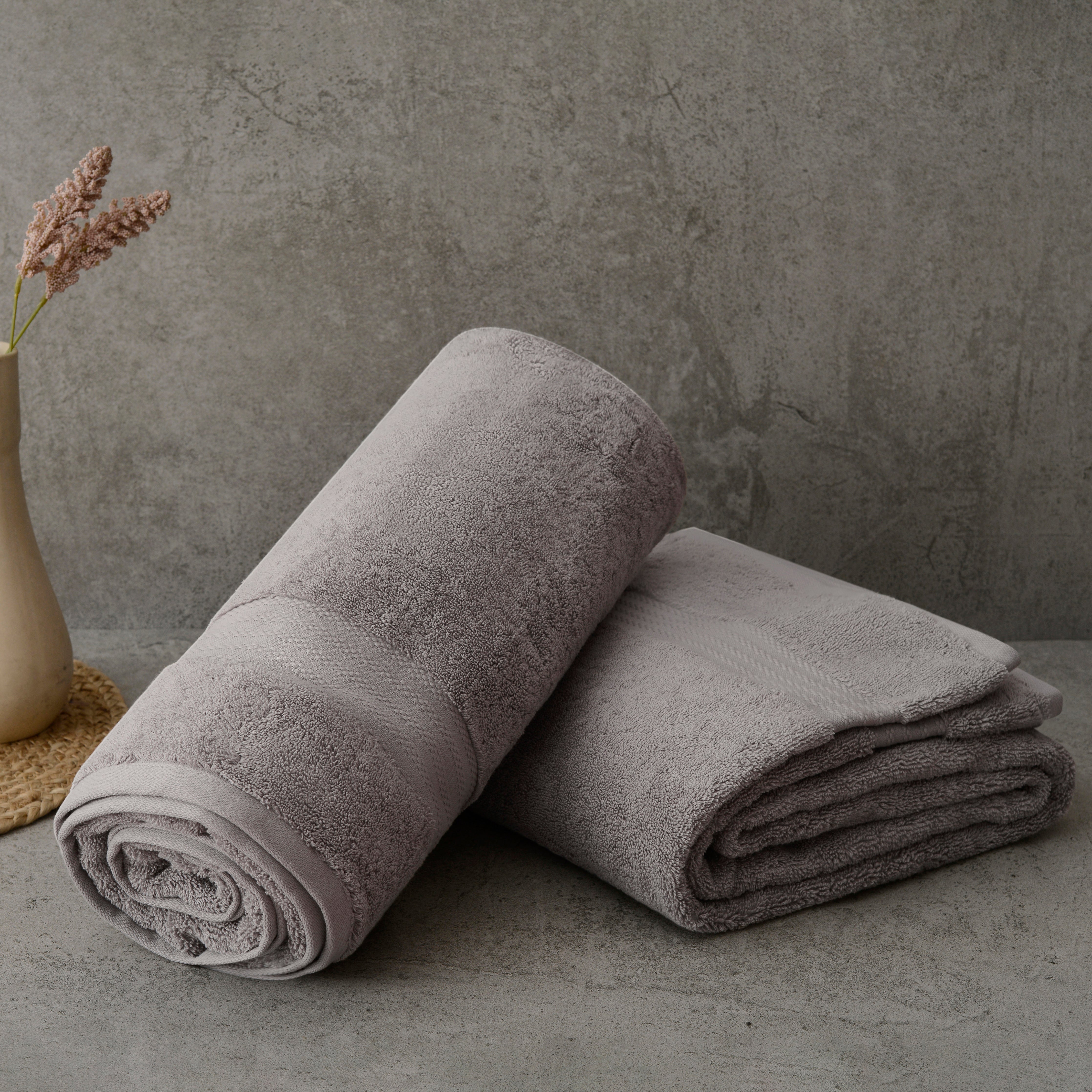  Luxurious Check Plaid Towel Set - 100% Organic Cotton